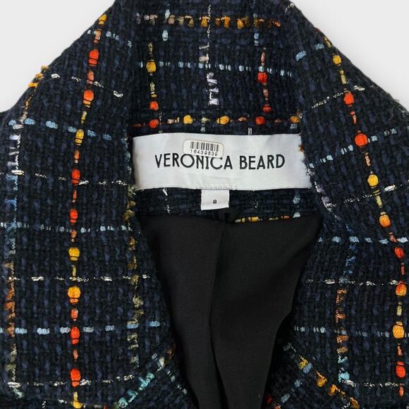 Veronica Beard Rumer Tweed Dickey Jacket in Navy Multi Size 8 - Picture 7 of 10